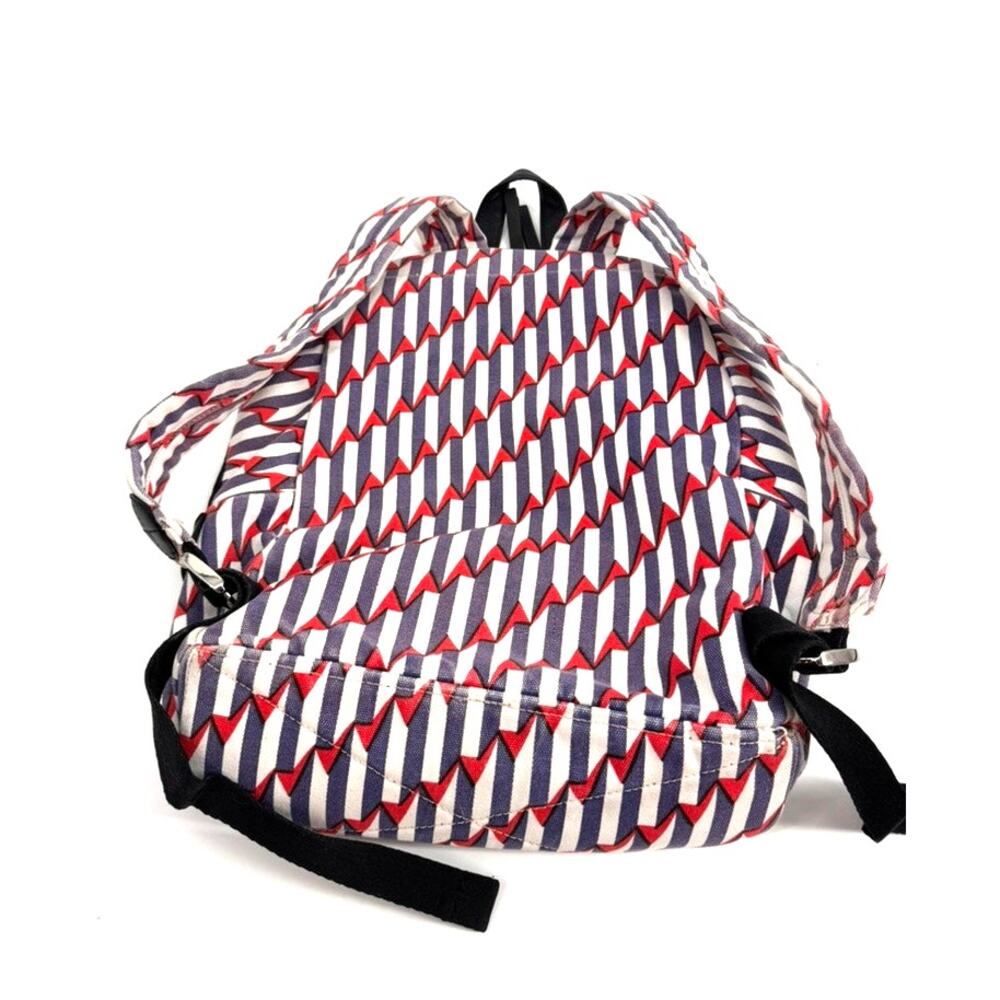 MARC JACOBS Paris Kiss Denim Backpack Red White Blue Cotton & Leather - Picture 2 of 11